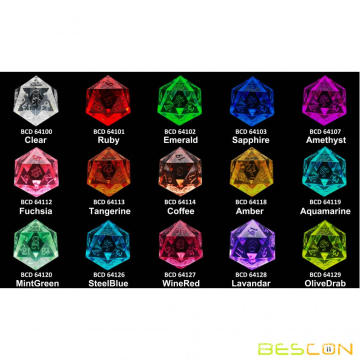 Bescon Crystal Clear (unbemalt) Sharp Edge Dnd Dice Set von 7, rasiermesserrückten polyedralen D &amp; D -Würfeln für Rollenspiele